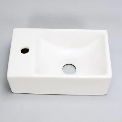Rue Du Bain Petit lave main Gain de Place Gauche - Céramique - 30x20 cm - Essento