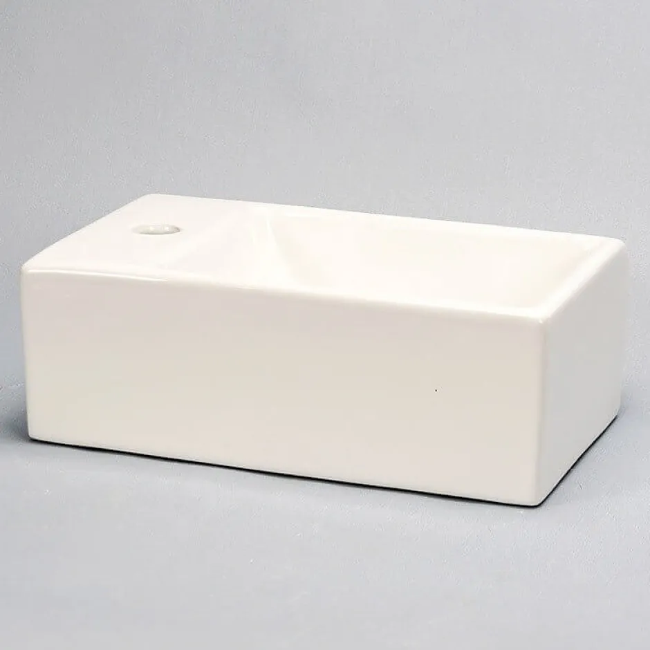 Rue Du Bain Petit lave main Gain de Place Gauche - Céramique - 30x20 cm - Essento