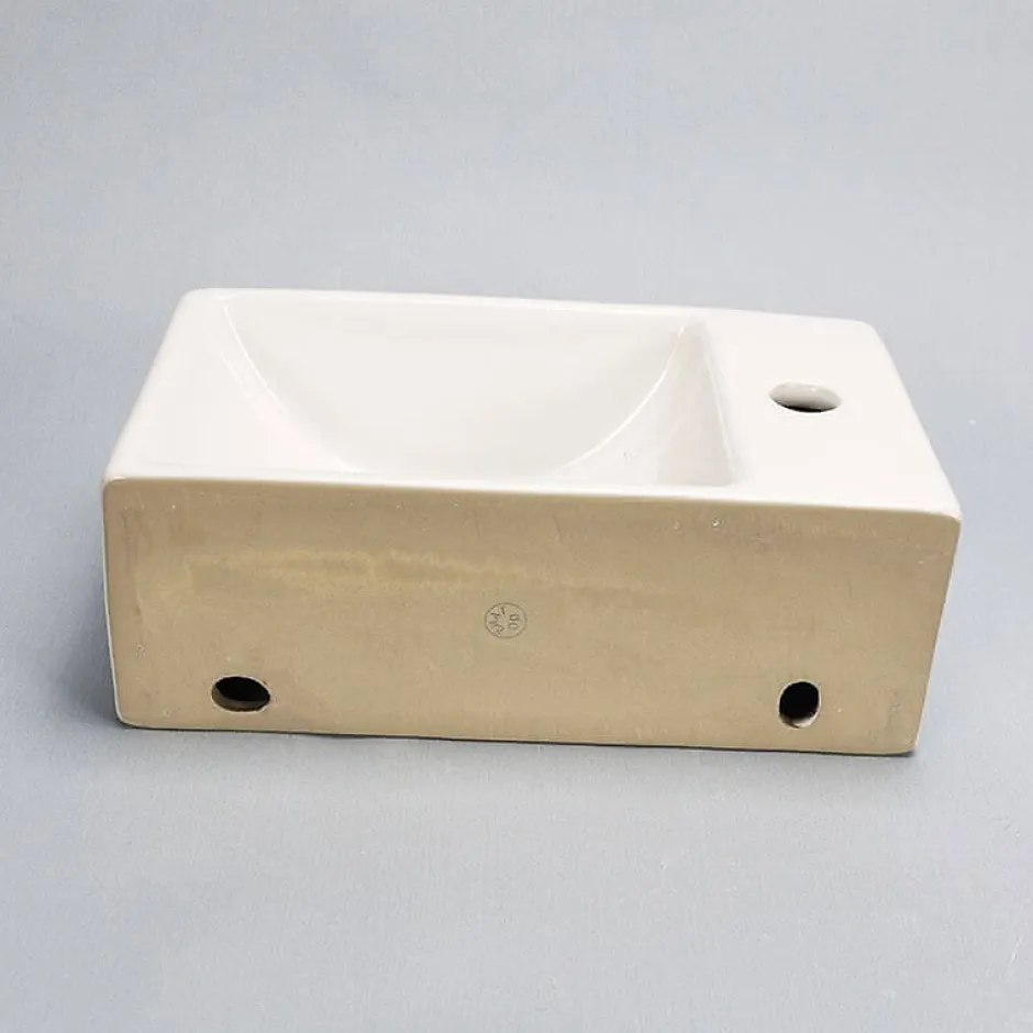 Rue Du Bain Petit lave main Gain de Place Gauche - Céramique - 30x20 cm - Essento