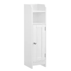 Calicosy Petit meuble de rangement 1 niche, 1 porte, 1 étagère - H80 cm* Etagère Salle De Bains