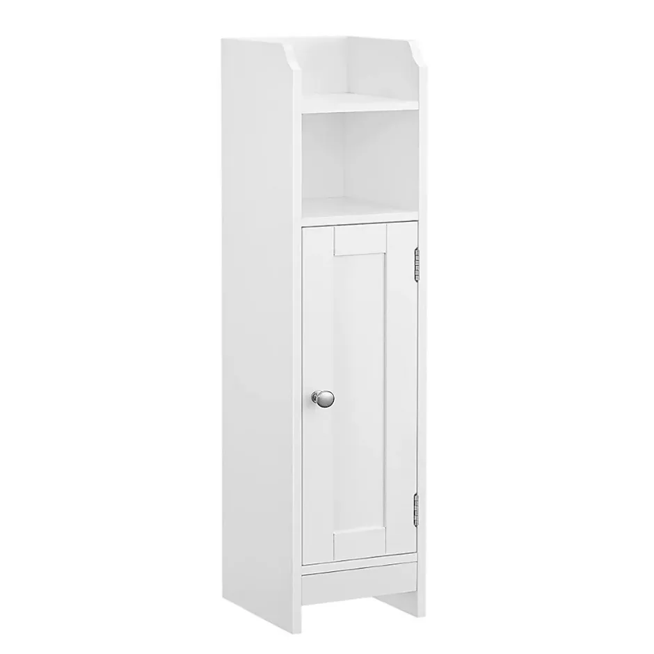 Calicosy Petit meuble de rangement 1 niche, 1 porte, 1 étagère - H80 cm* Etagère Salle De Bains