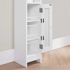 Calicosy Petit meuble de rangement 1 niche, 1 porte, 1 étagère - H80 cm* Etagère Salle De Bains
