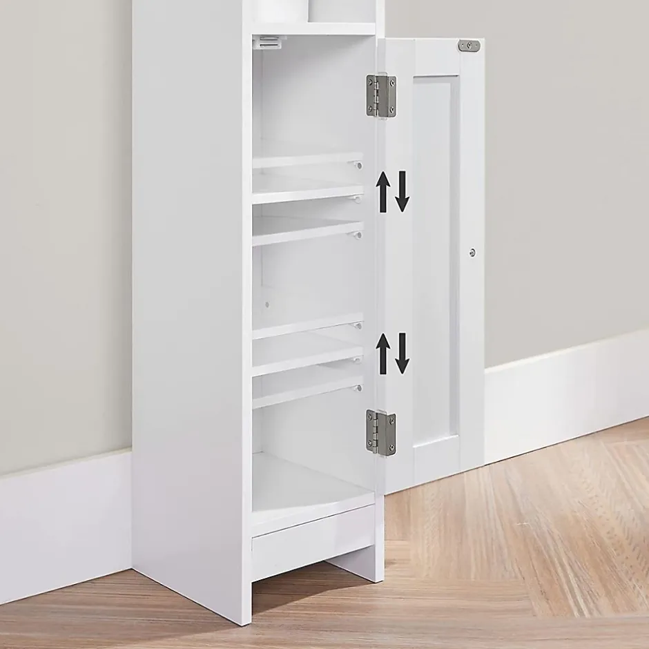 Calicosy Petit meuble de rangement 1 niche, 1 porte, 1 étagère - H80 cm* Etagère Salle De Bains