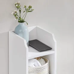 Calicosy Petit meuble de rangement 1 niche, 1 porte, 1 étagère - H80 cm* Etagère Salle De Bains