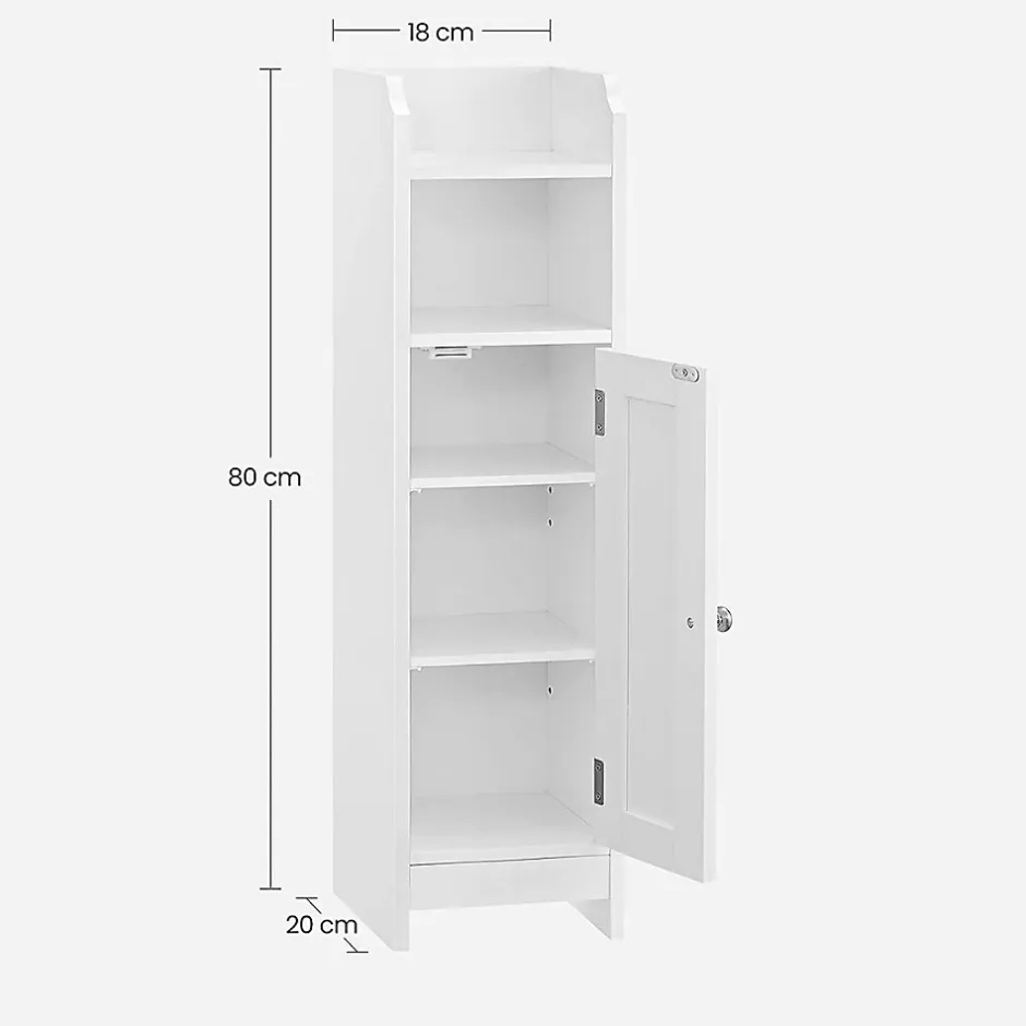 Calicosy Petit meuble de rangement 1 niche, 1 porte, 1 étagère - H80 cm* Etagère Salle De Bains