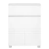 Calicosy Petit meuble de rangement 1 tiroir et 2 portes blanc laqué - H80 cm