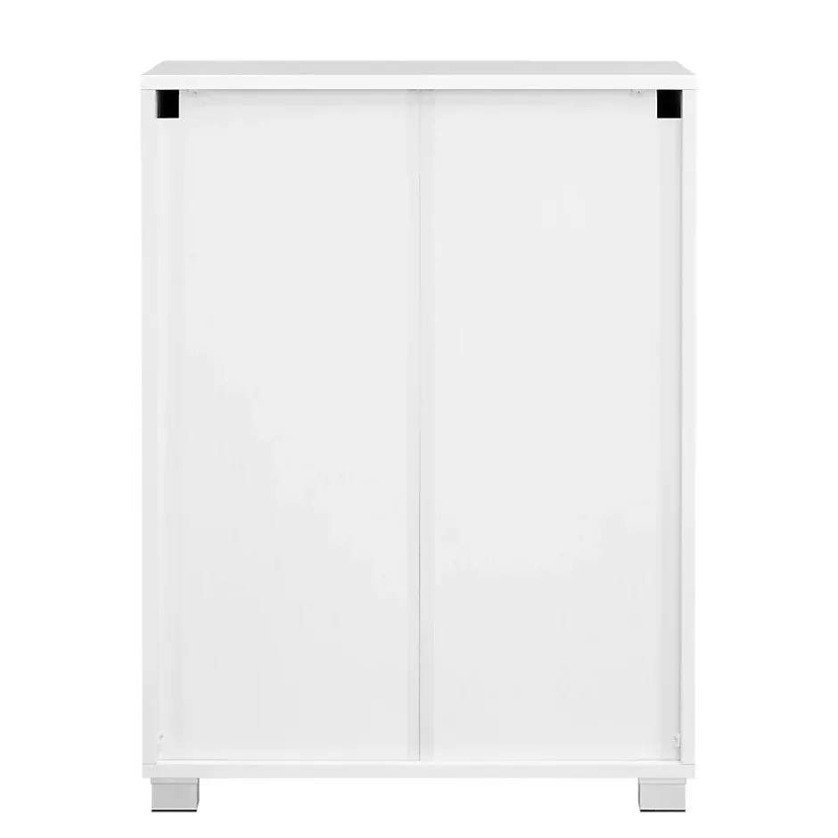 Calicosy Petit meuble de rangement 1 tiroir et 2 portes blanc laqué - H80 cm