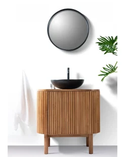 Uniqka Petit meuble salle de bain en bois de teck 1 porte -