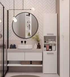 Topeshop PISA 40 - Colonne de salle de bain 30x40x170 - Meuble salle de bain - Rangement salle de bain - Colonne rangement