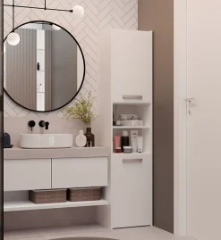 Topeshop PISA 40 - Colonne de salle de bain 30x40x170 - Meuble salle de bain - Rangement salle de bain - Colonne rangement