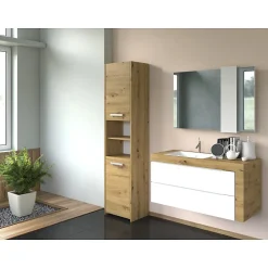 Autres PISA - Armoire colonne de salle de bains - 170x40x30cm - Meuble colonne de rangement salle de bain