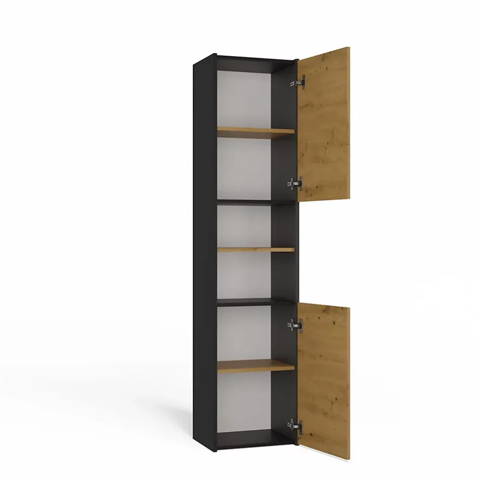 Topeshop PISA - Armoire de salle de bains style moderne -170x40x30cm - Meuble colonne de rangement SDB