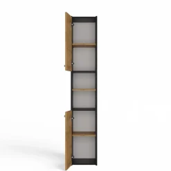 Topeshop PISA - Armoire de salle de bains - 170x30x30 cm - Colonne de rangement SDB - Aspect bois