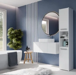 Topeshop PISA - Colonne de salle de bain 30x30x170 - Meuble salle de bain - Rangement salle de bain - Colonne rangement