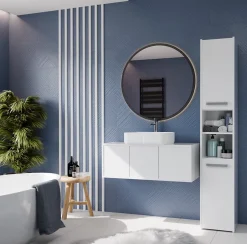 Topeshop PISA - Colonne de salle de bain 30x30x170 - Meuble salle de bain - Rangement salle de bain - Colonne rangement