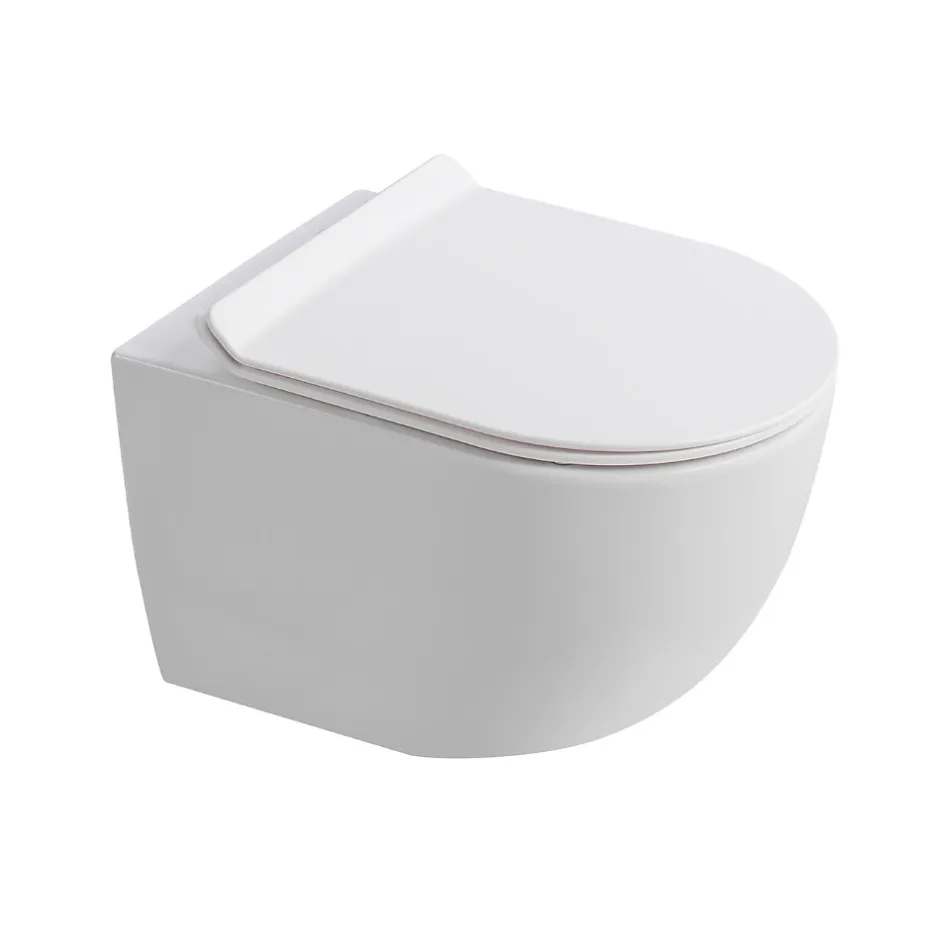 Ceramica PixL WC suspendu en céramique sans bride Tornado Quiet et fixations invisibles + abattant frein de chute, blanc (CEPX010RTORPWM)