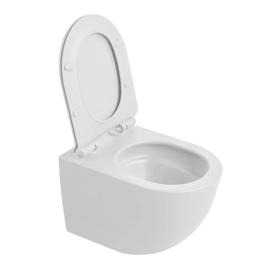 Ceramica PixL WC suspendu en céramique sans bride Tornado Quiet et fixations invisibles + abattant frein de chute, blanc (CEPX010RTORPWM)