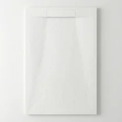 Ceramica PixL 140x80 cm receveur de douche rectangulaire à poser en résine composite avec surface effet pierre, blanc (CERAPX14080W)* Receveur De Douche