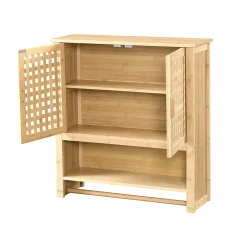 [En.Casa] Placard mural Borlänge avec porte-serviette 66 x 62 x 20 cm en.casa* Meuble De Salle De Bains Faible Profondeur