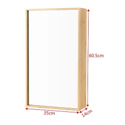 [En.Casa] Placard mural Ikorfat pour salle de bain porte avec miroir 61 x 35 x 14 cm en.casa* Meuble De Salle De Bains Faible Profondeur