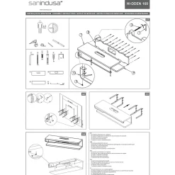 Sanindusa Plan de toilette à 2 niveaux pré-percé pour vasque à poser HI-dden 160 blanc* Plan Simple Vasque
