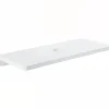 Sanindusa Plan de toilette blanc pour vasque ou lavabo à poser 80x50 trou central de bonde d'évacuation pré-percé Emma 80 blanc* Plan Simple Vasque