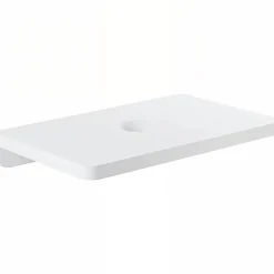 Sanindusa Plan de toilette blanc pour vasque ou lavabo à poser 80x50 trou central de bonde d'évacuation pré-percé Emma 80 blanc* Plan Simple Vasque
