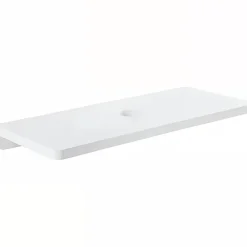 Sanindusa Plan de toilette blanc pour vasque ou lavabo à poser 100x50 trou central de bonde d'évacuation pré-percé Emma 100 blanc* Plan Simple Vasque
