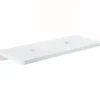Sanindusa Plan de toilette blanc pour 2 vasques ou 2 lavabos à poser 160x50 pré-percés 2 trous pour bonde Emma 160 blanc* Plan Double Vasque