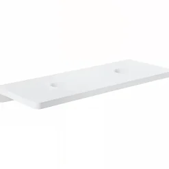 Sanindusa Plan de toilette blanc pour 2 vasques ou 2 lavabos à poser 120x50 pré-percés 2 trous pour bonde Emma 120 blanc* Plan Double Vasque
