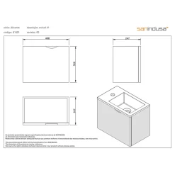Sanindusa Plan de toilette blanc pour 2 vasques ou 2 lavabos à poser 120x50 pré-percés 2 trous pour bonde Emma 120 blanc* Plan Double Vasque