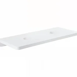 Sanindusa Plan de toilette blanc pour 2 vasques ou 2 lavabos à poser 140x50 pré-percés 2 trous pour bonde Emma 140 blanc