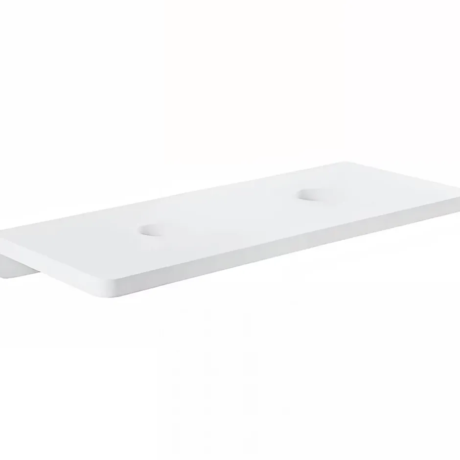 Sanindusa Plan de toilette blanc pour 2 vasques ou 2 lavabos à poser 140x50 pré-percés 2 trous pour bonde Emma 140 blanc