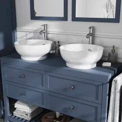 GoodHome Plan de toilette bleu mat L.120 x l.45 x ép.2,8 cm, Perma