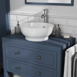 GoodHome Plan de toilette bleu mat L.80 x l.45 x ép.2,8 cm, Perma* Plan De Travail Buanderie|Plan De Travail Salle De Bains