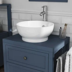 GoodHome Plan de toilette bleu mat L.60 x l.45 x ép.2,8 cm, Perma