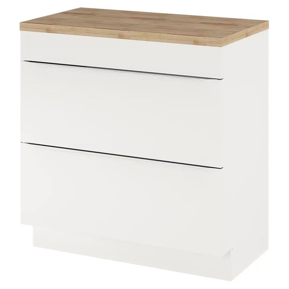 GoodHome Plan de toilette Hartland L. 80 cm chêne
