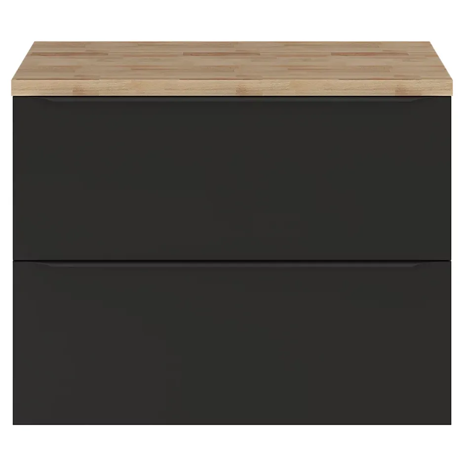 GoodHome Plan de toilette Hartland L. 80 cm chêne