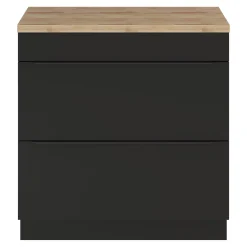 GoodHome Plan de toilette Hartland L. 80 cm chêne