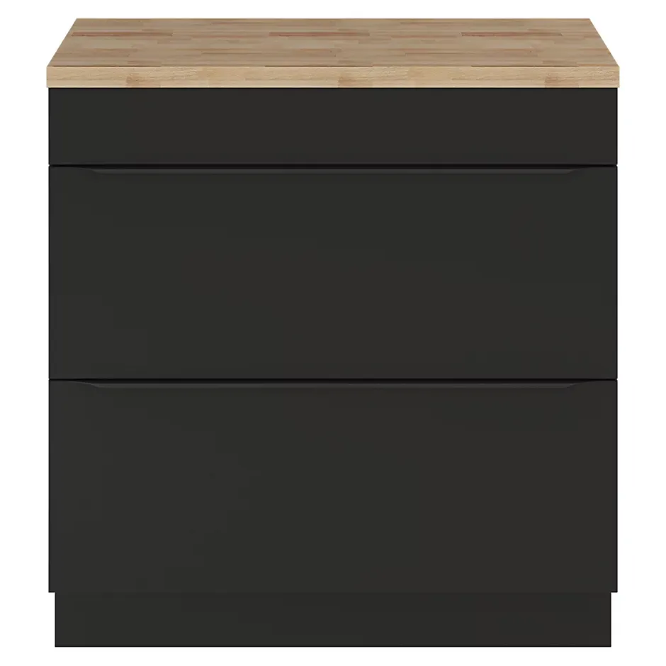 GoodHome Plan de toilette Hartland L. 80 cm chêne
