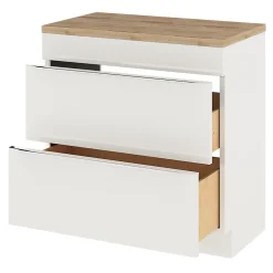 GoodHome Plan de toilette Hartland L. 80 cm chêne