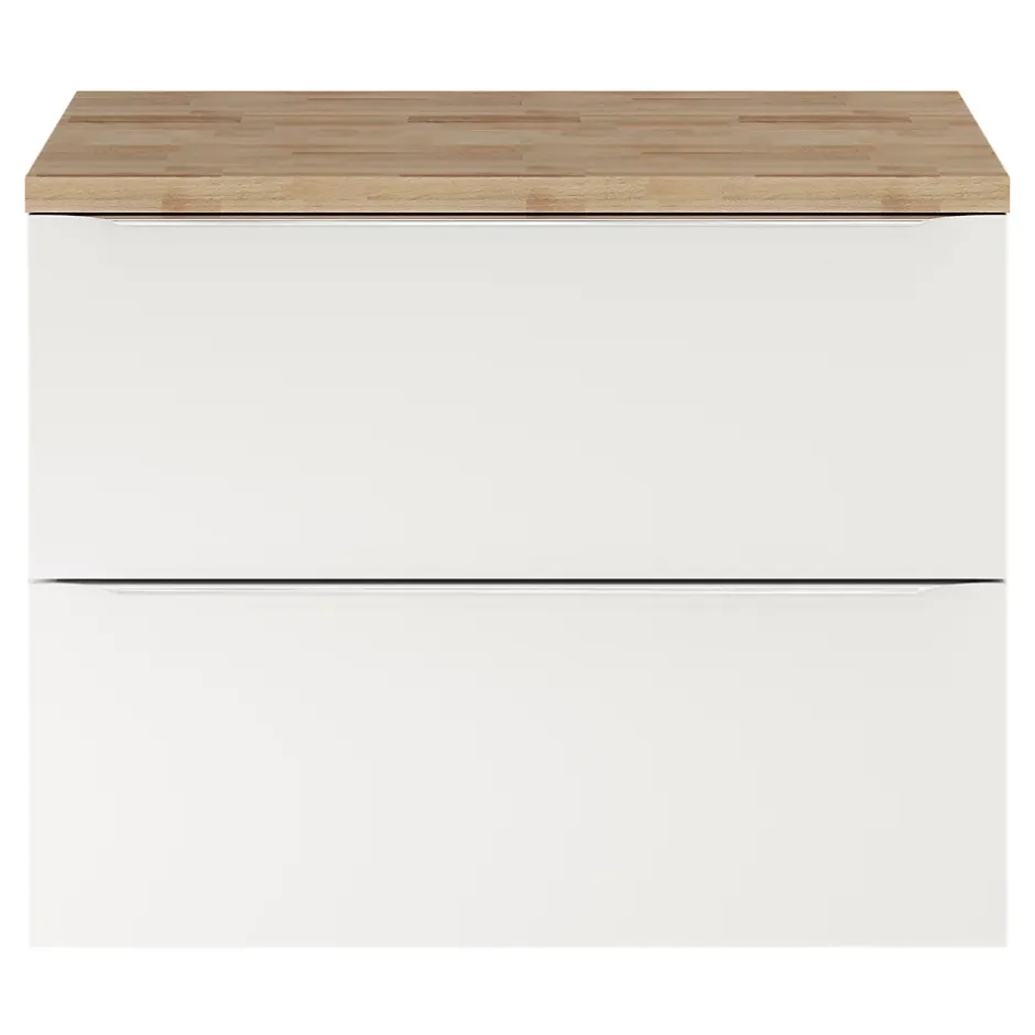 GoodHome Plan de toilette Hartland L. 80 cm chêne