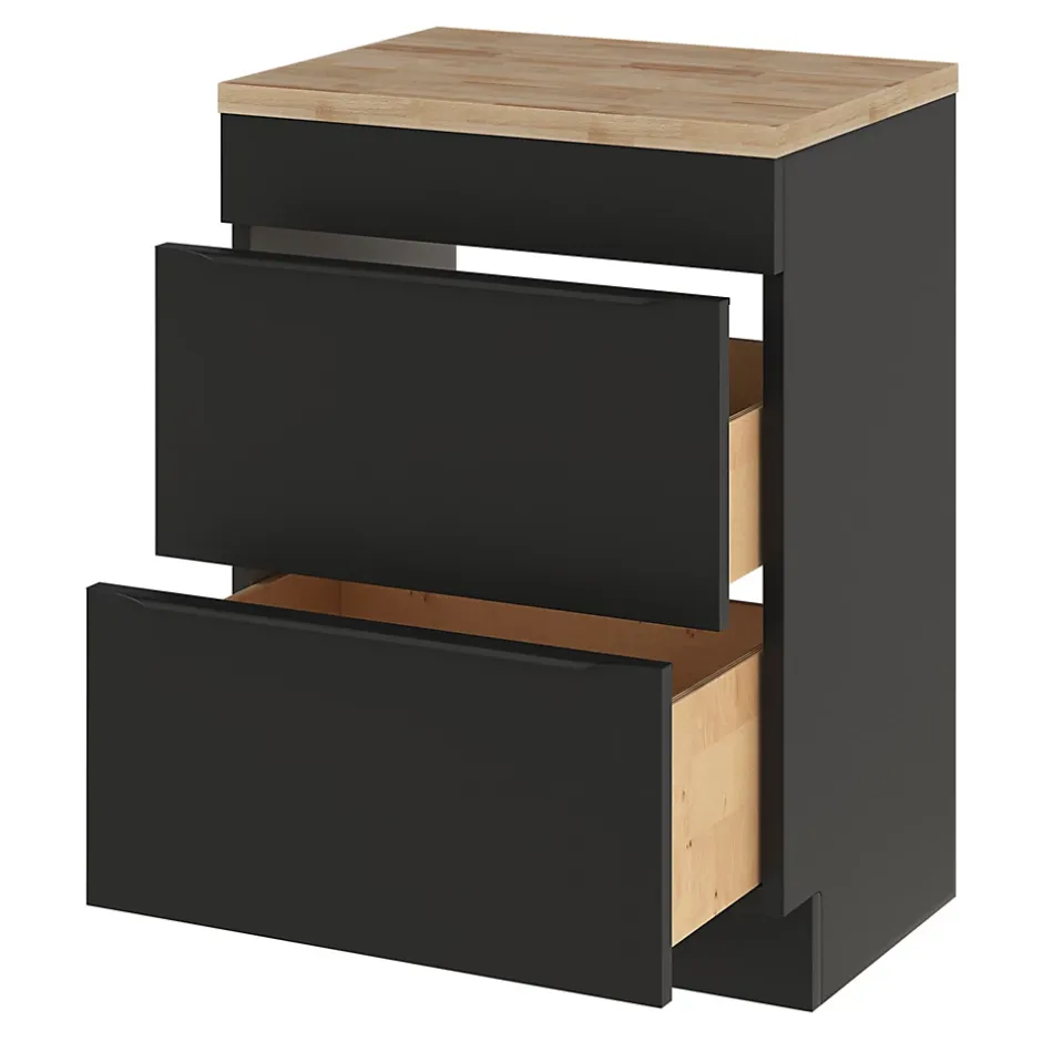 GoodHome Plan de toilette Hartland L. 60 cm chêne