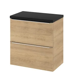 GoodHome Plan de toilette L.60,5 x l.45,5 cm, noir mat, Cadelia