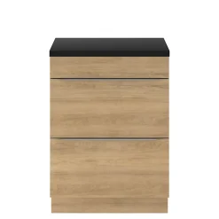 GoodHome Plan de toilette L.60,5 x l.45,5 cm, noir mat, Cadelia
