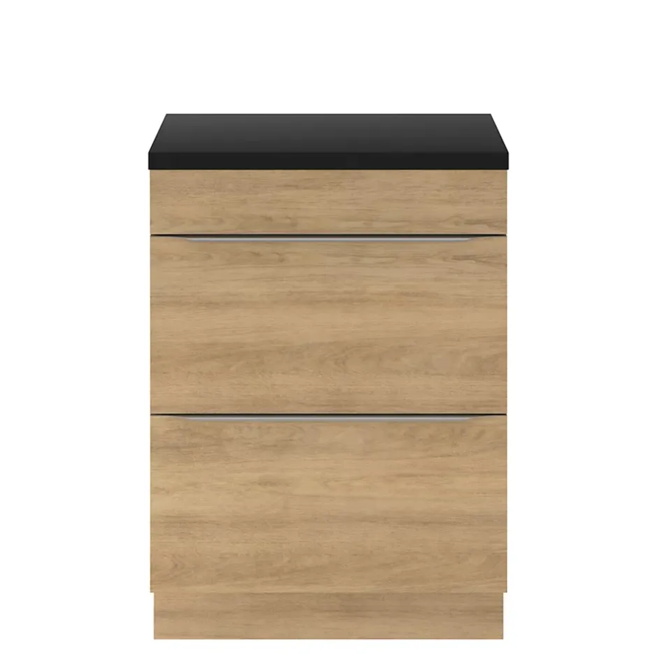 GoodHome Plan de toilette L.60,5 x l.45,5 cm, noir mat, Cadelia