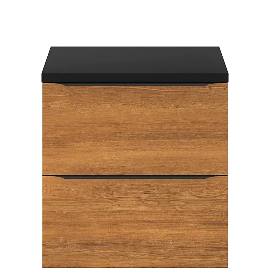 GoodHome Plan de toilette L.60,5 x l.45,5 cm, noir mat, Cadelia