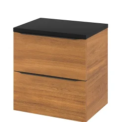 GoodHome Plan de toilette L.60,5 x l.45,5 cm, noir mat, Cadelia