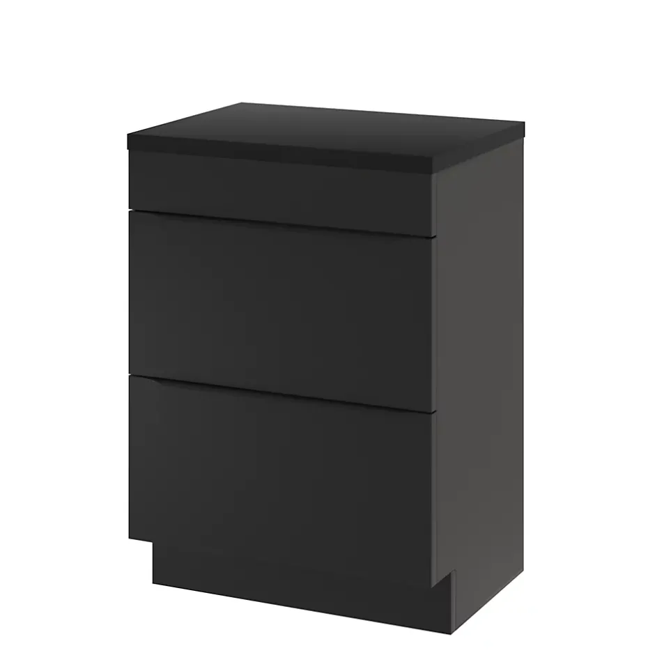GoodHome Plan de toilette L.60,5 x l.45,5 cm, noir mat, Cadelia