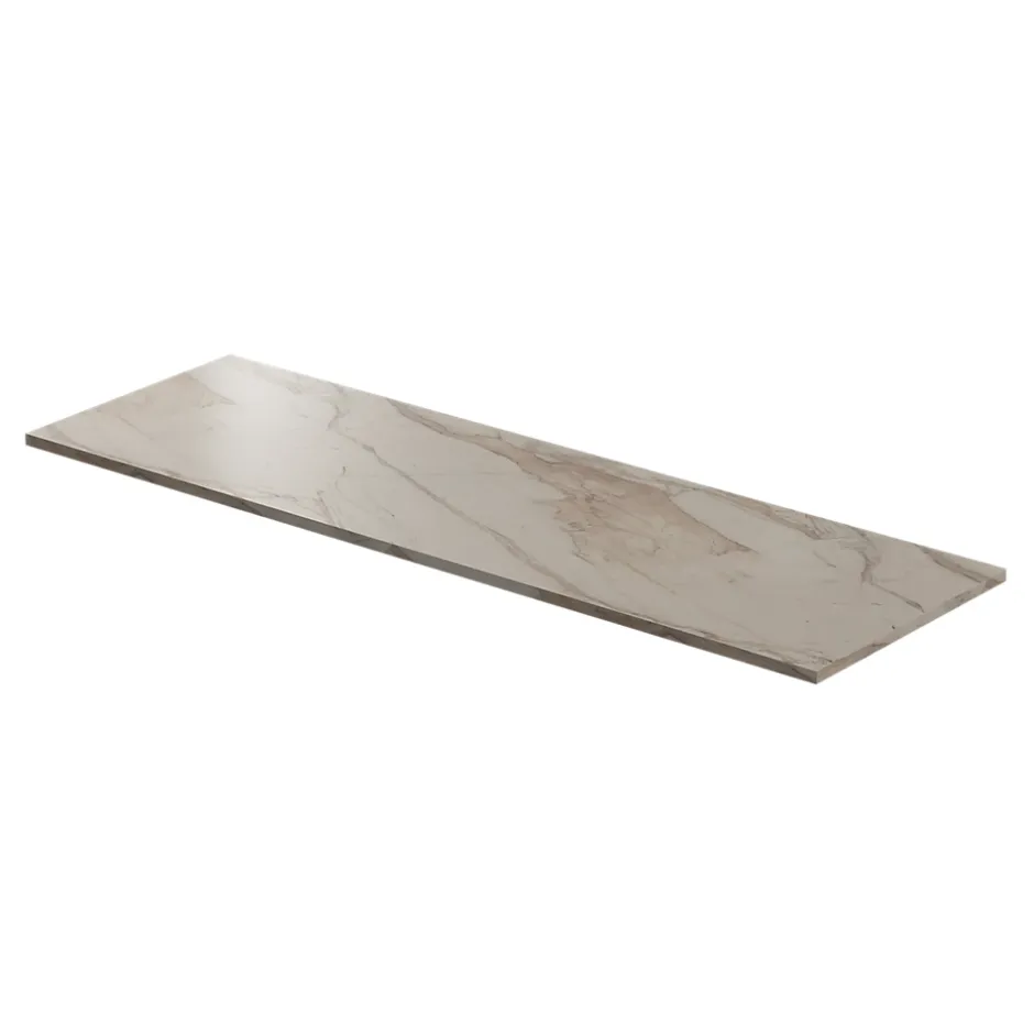 GoodHome Plan de toilette L.140 x l.45 x ép.2 cm effet marbre beige Cadélia